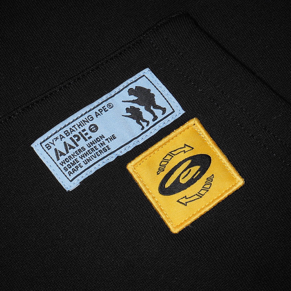 Aape by A Bathing Ape Patch Logo Hoodie Black