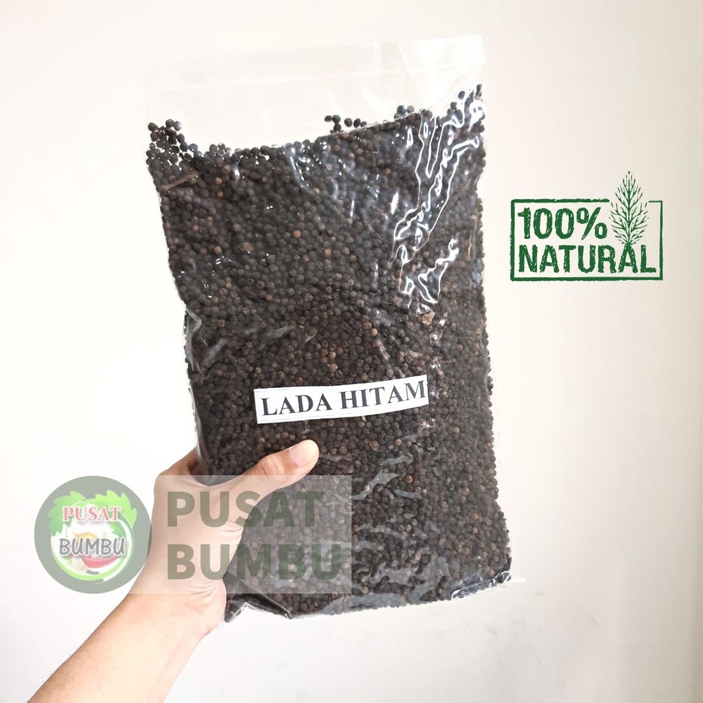 Lada Hitam Butir 1Kg / Whole Blackpepper / Black Pepper/ Merica /Bumbu Rempah Murni / Pusat Bumbu