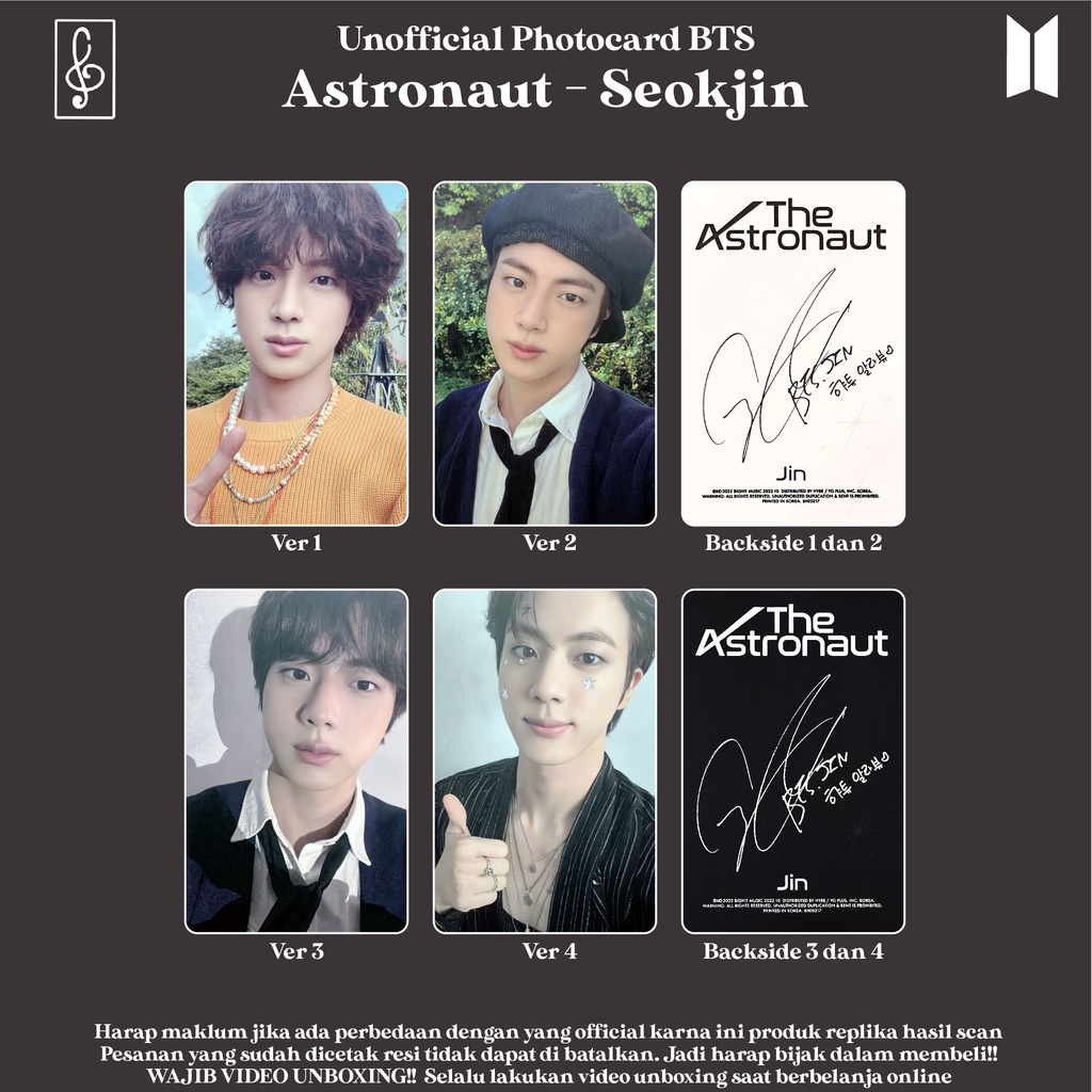 [REPLIKA BTS SEOKJIN] PHOTOCARD ASTRONAUT