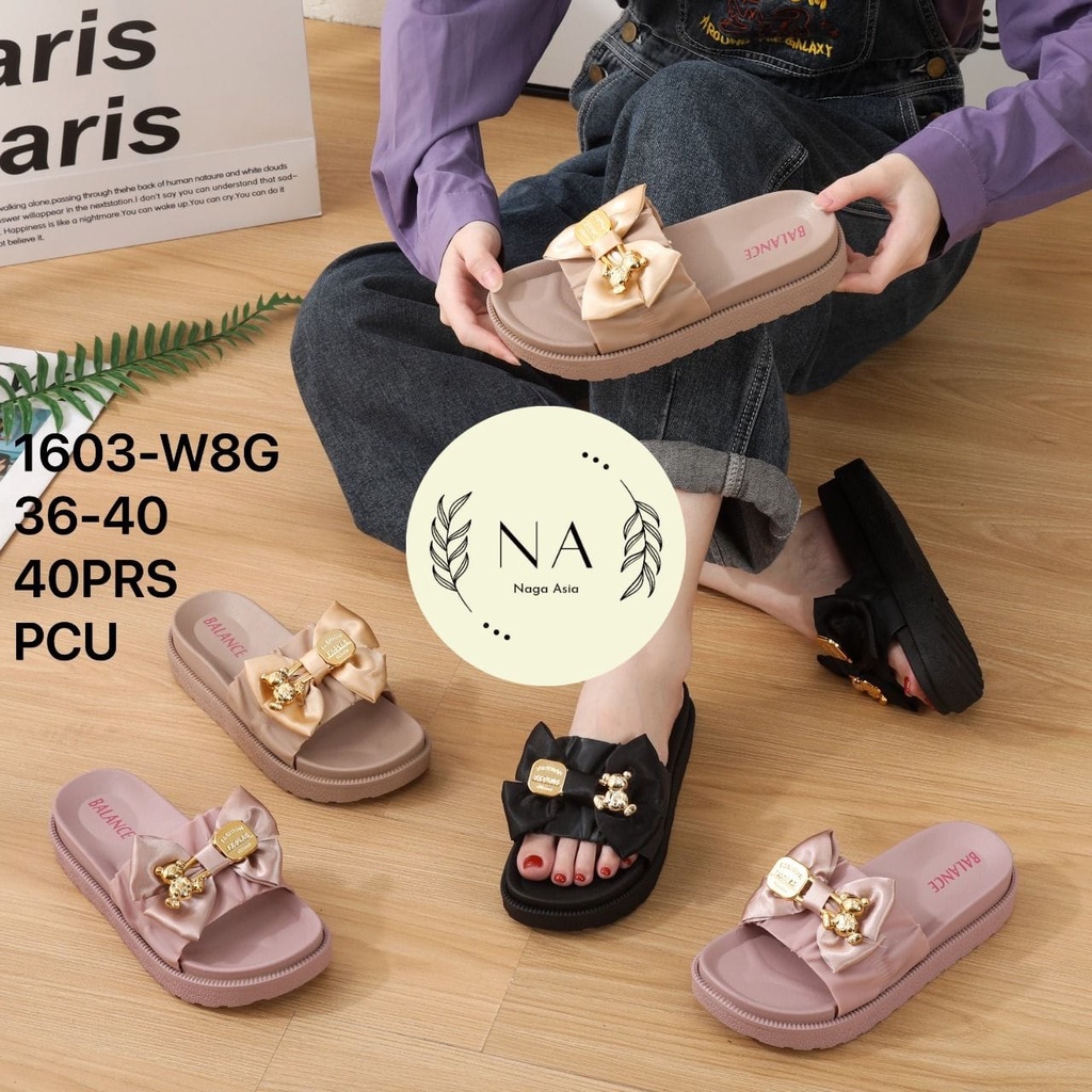 SANDAL WANITA PITA WEDGES KARET JELLY BALANCE 1603-W8G (36-40) SANDAL TERBARU 2022