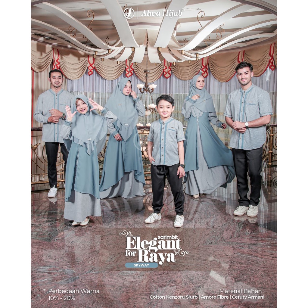 SARIMBIT ELEGANT FOR RAYA SKYWAY BY ALWA HIJAB - SARIMBIT KELUARGA - COUPLE KELUARGA  BAJU LEBARAN