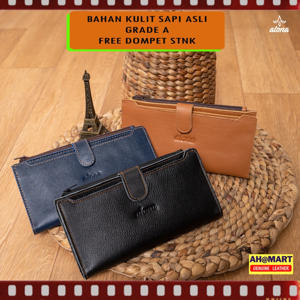 ALONA EVL Dompet Panjang Kulit Wanita Alona Evelyn Wallet Branded Original Kulit Sapi Asli Premium