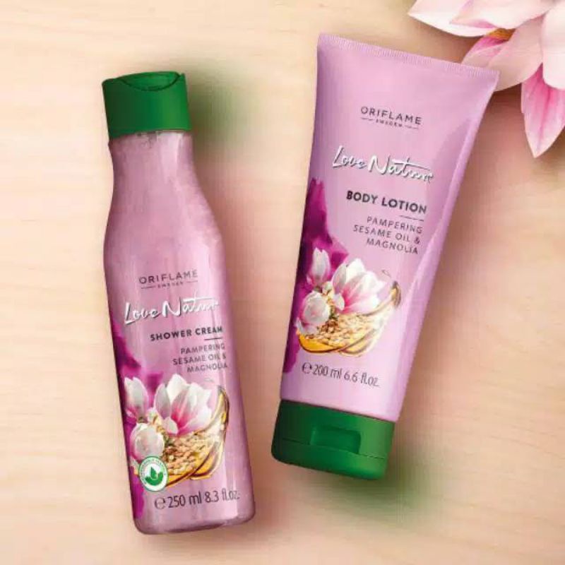 Love Nature Shower Cream/Body Lotion Pampering Sesame Oil &amp; Magnolia