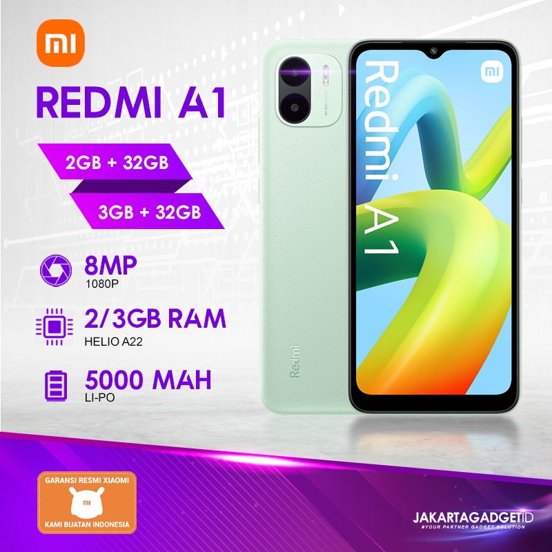 Xiaomi Redmi A1 2GB+32GB 3GB+32GB Garansi Resmi Xiaomi 1 Tahun