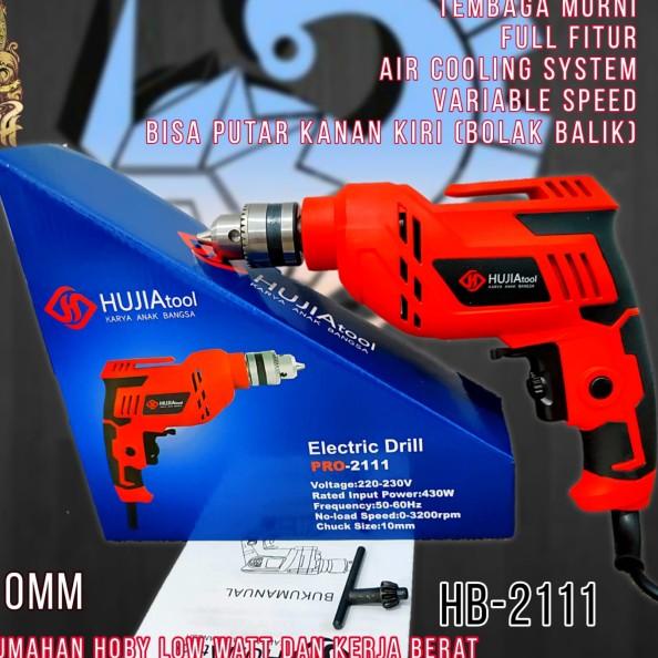 Bor Listrik Hujia HB-2111 / Bor 10mm Variable Speed, Bolak Balik - JLD 10-3