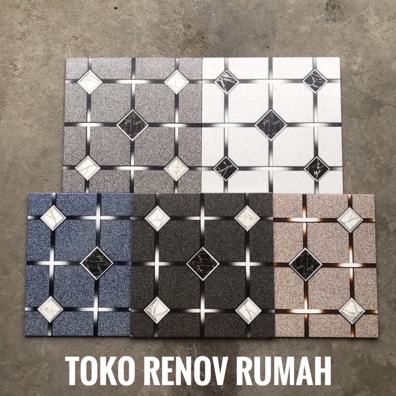 keramik 40x40 motif hexagon (doff/matt)/ keramik lantai garasi/ keramik teras/ keramik taman