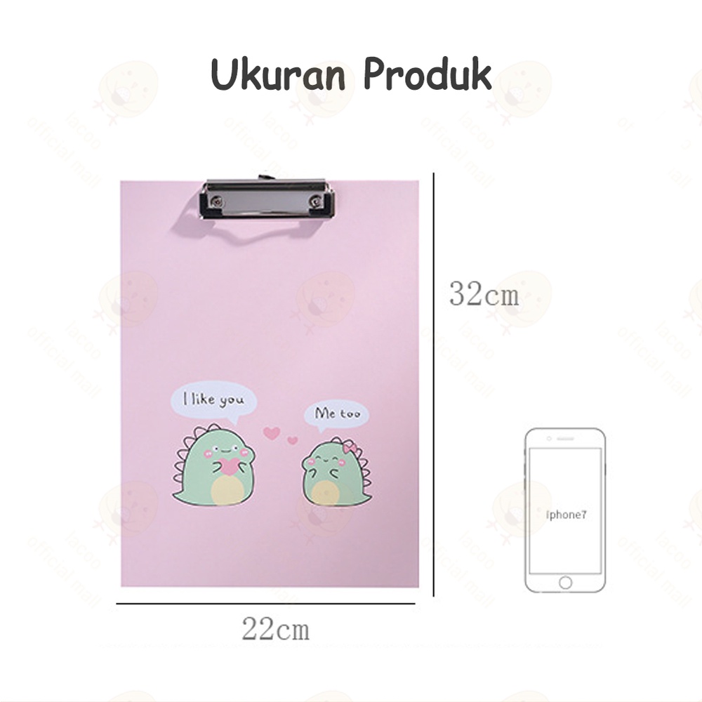 Lacoo Papan ujian aesthetic papan jalan A4 papan clipboard dino Alas ujian