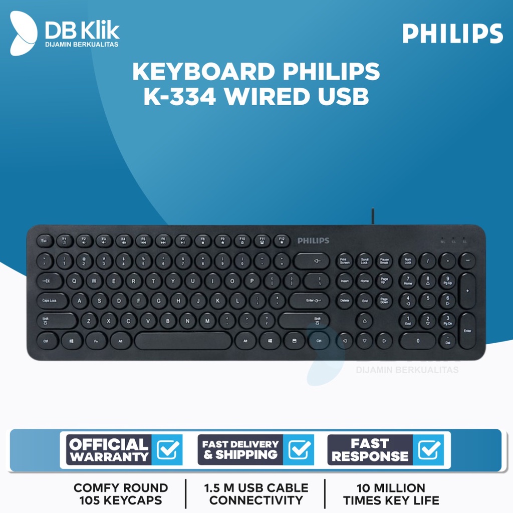 Keyboard Philips K-334 Wired USB - Philips Keyboard Wired K 334