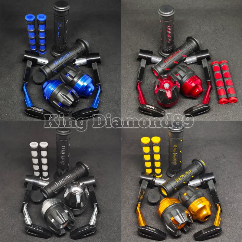 PAKET HEMAT 4IN1 Proguard Robot + Handgrip Domino Galis + Jalu as roda Buangan + Karet handle rem Cocok buat semua motor universal