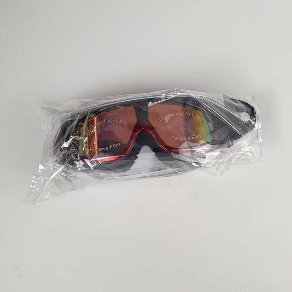 Kacamata Renang Diving Snorkling Large Frame Anti Fog UV Protection - E0735-01 - OMSEJSBQ Black/Red