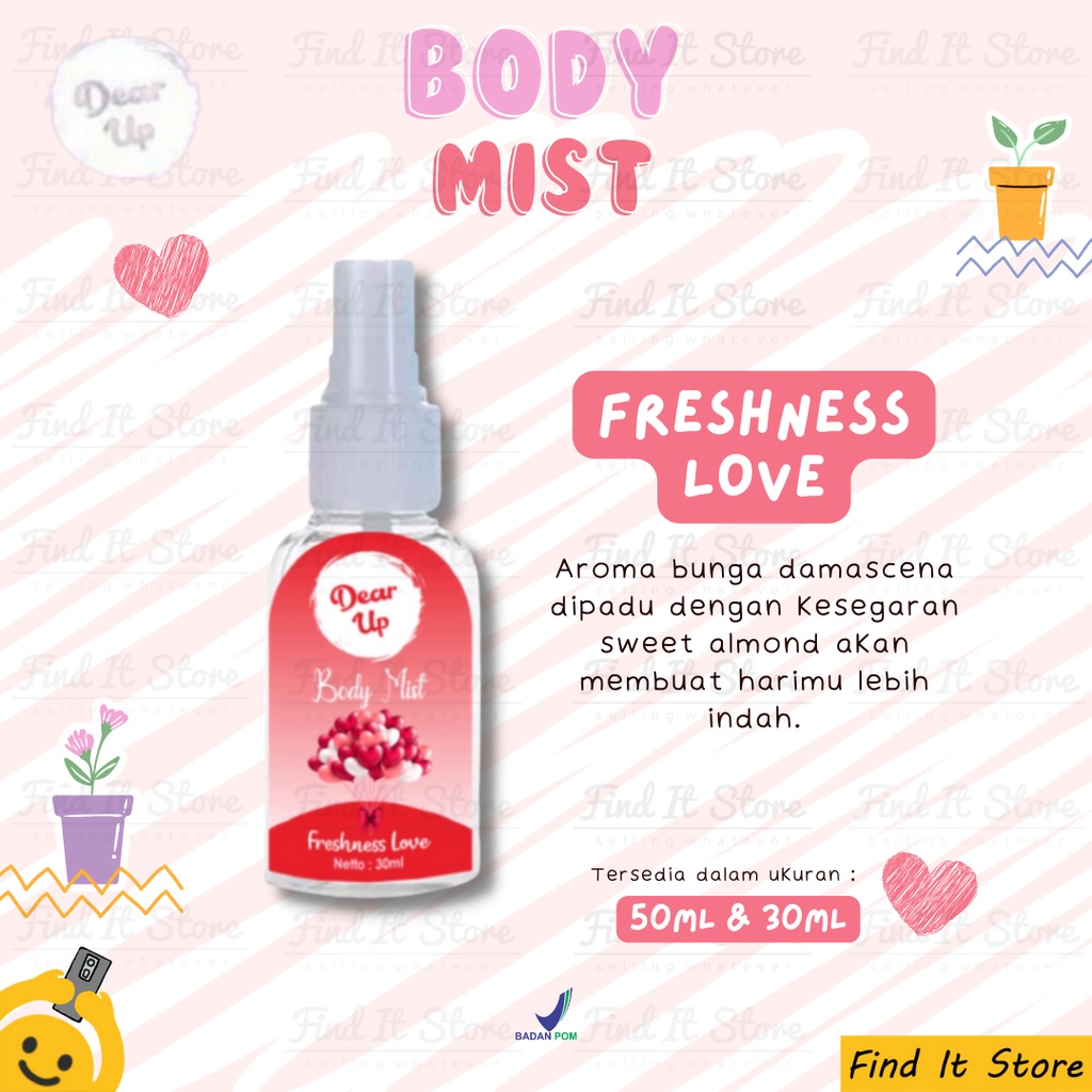 Dear Up Body Mist 30ml 50ml Parfume Body Fragrance Spray | Pewangi Badan BPOM