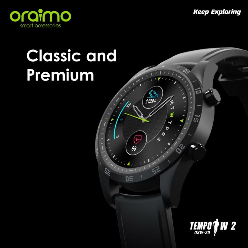 Oraimo Smart Watch Jam Tangan Pintar Full Touch Screen Ultra Slim OSW-20