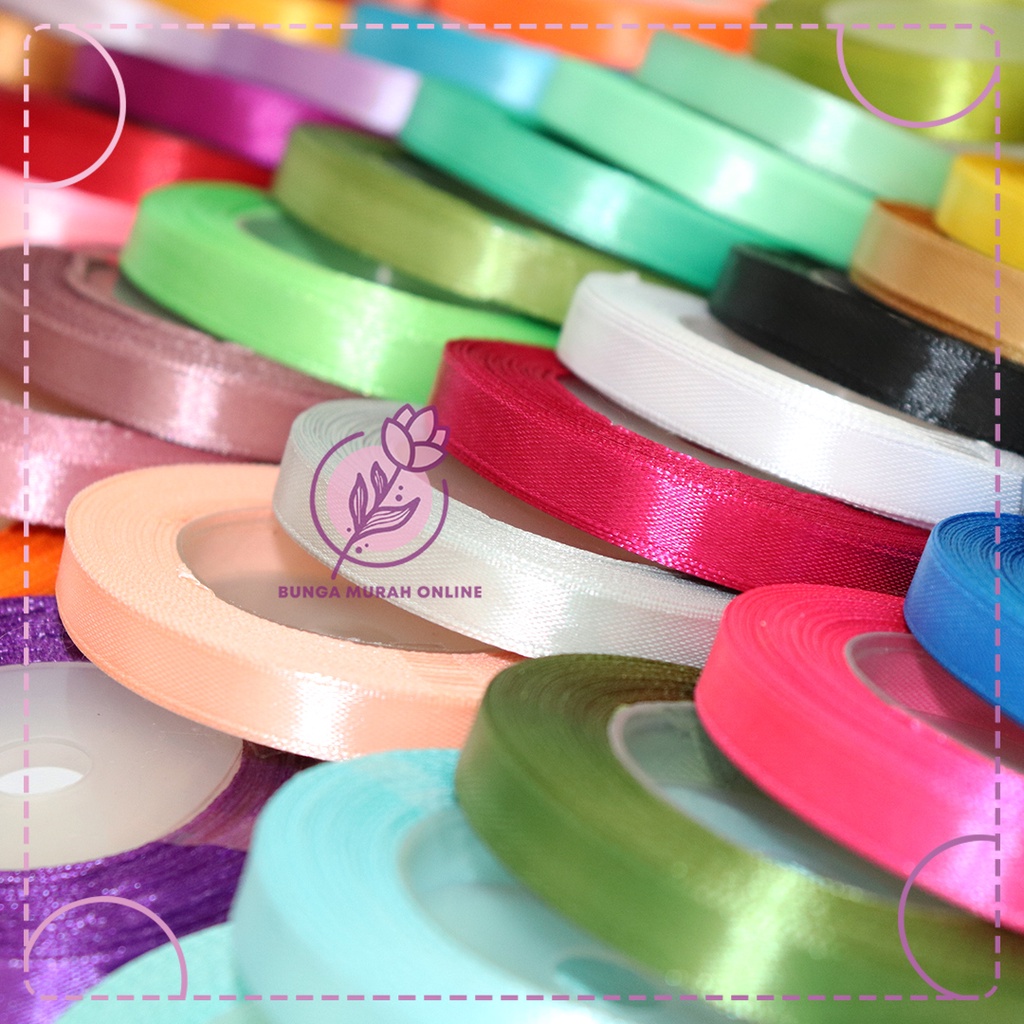 Pita Satin / Pita Satin Polos 1 Inch (2,5 cm) Per Roll