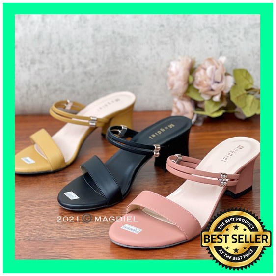 Vn 01 Sandal - Sendal Heels Hils Heals Hels Hak Tapak Tahu Tinggi Andin Kaca Transparan Kondangan Pe