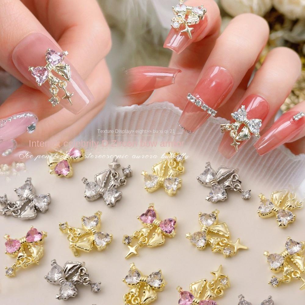 Mxbeauty Busur Dekorasi Kuku Fashion Ikatan Simpul Bintang Liontin Nail Art Perhiasan Manicure Aksesoris