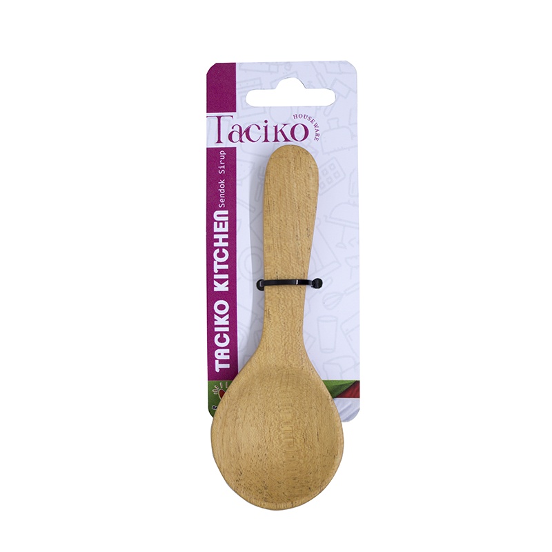 Ktmstore Sendok Sirup Kayu Bulat Natural spoon Wooden Cutlery Taciko TCK-103