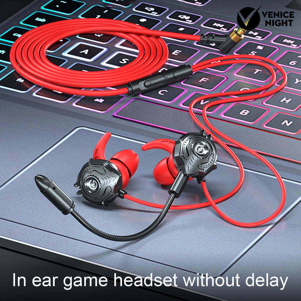 (VNEP) (Berkabel) G500 3.5mm Headset Gaming In-ear Earphone Pembatal Kebisingan Universal untuk Ponsel