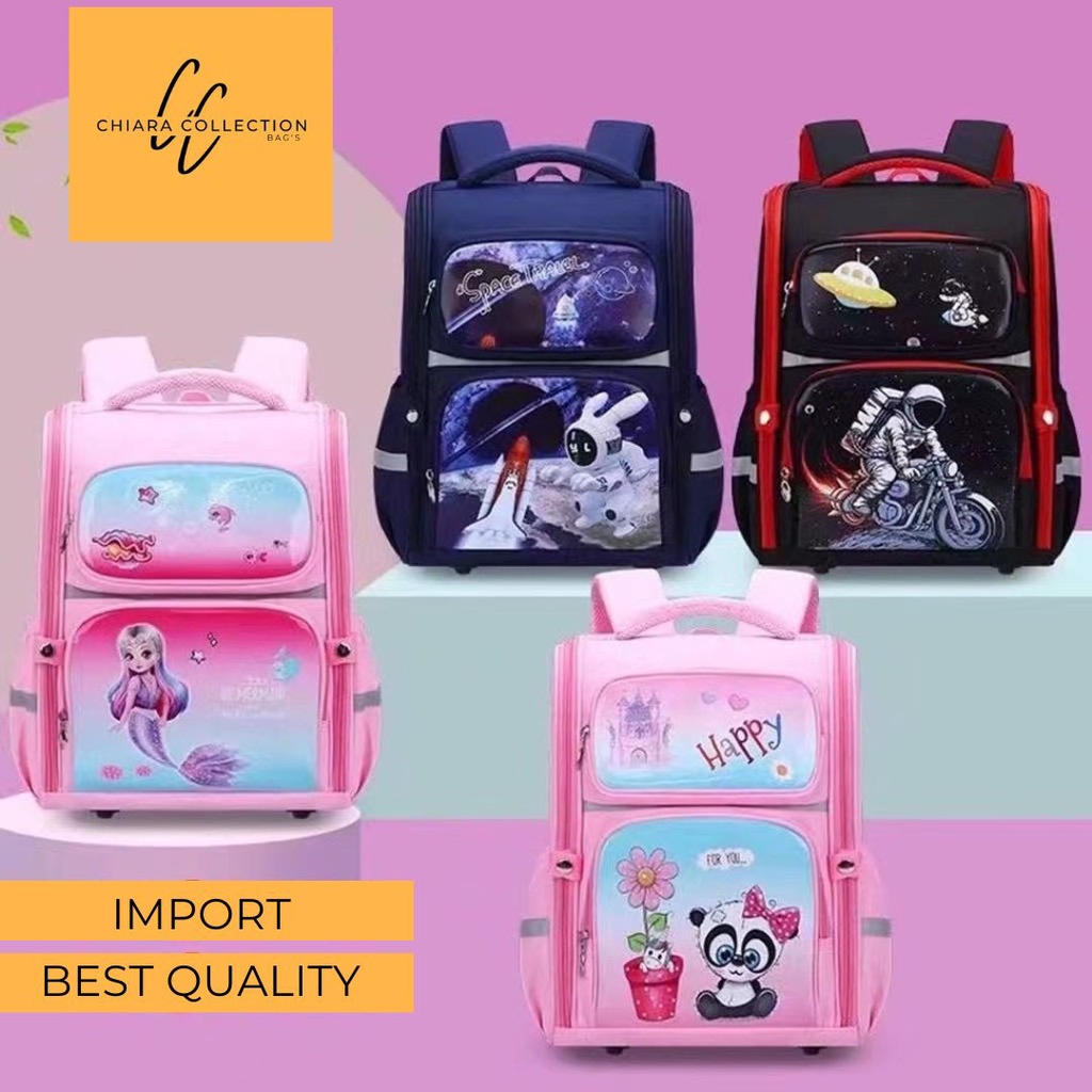 Tas Ransel Sekolah Anak TK SD Model Korea Jepang Anti Air Import Kapasitas Besar