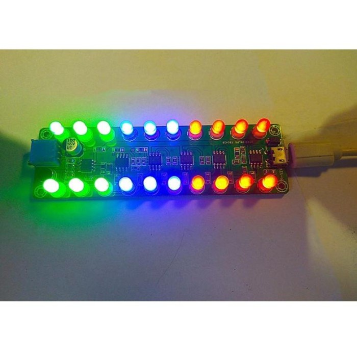 Electone Qu Yin Lampu Led Spektrum Musik Stereo Level Indikator Vu Meter Untuk