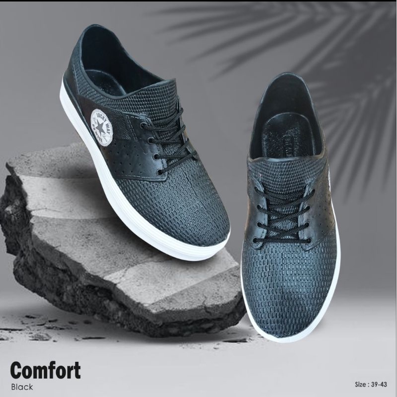 SEPATU KARET LEVU EDISI BLACK COMFORT PRIA(39-43)