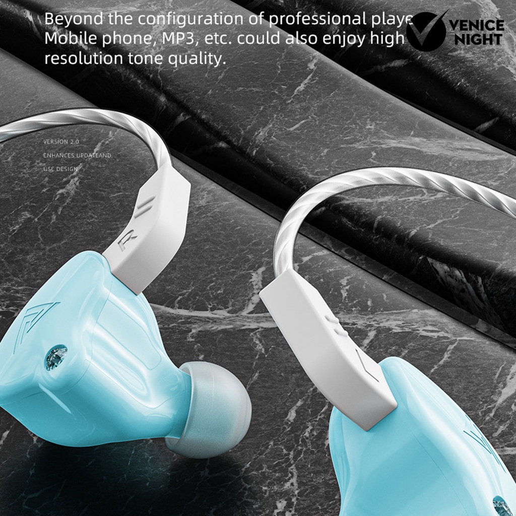 (VNEP) (Berkabel) QKZ AK6-X 1.2m Earphone In-ear HiFi Heavy Bass Line Control Headphone dengan Mic untuk Musik