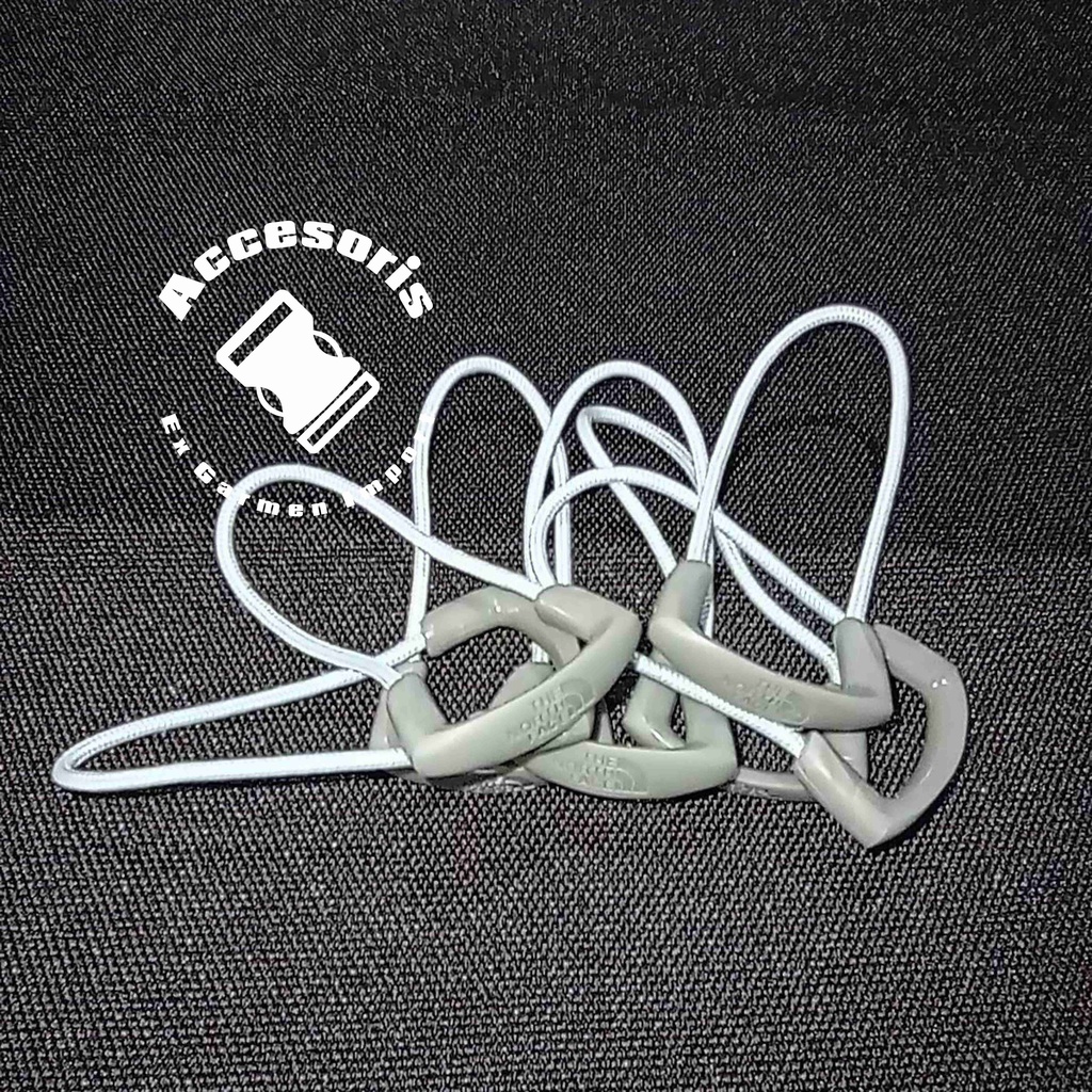 puller tarikan resleting zipper TNF import original warna putih / puller U