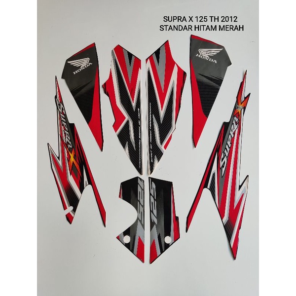 STRIPING ORI HONDA SUPRA X 125 STANDAR Th 2012/Hitam Merah