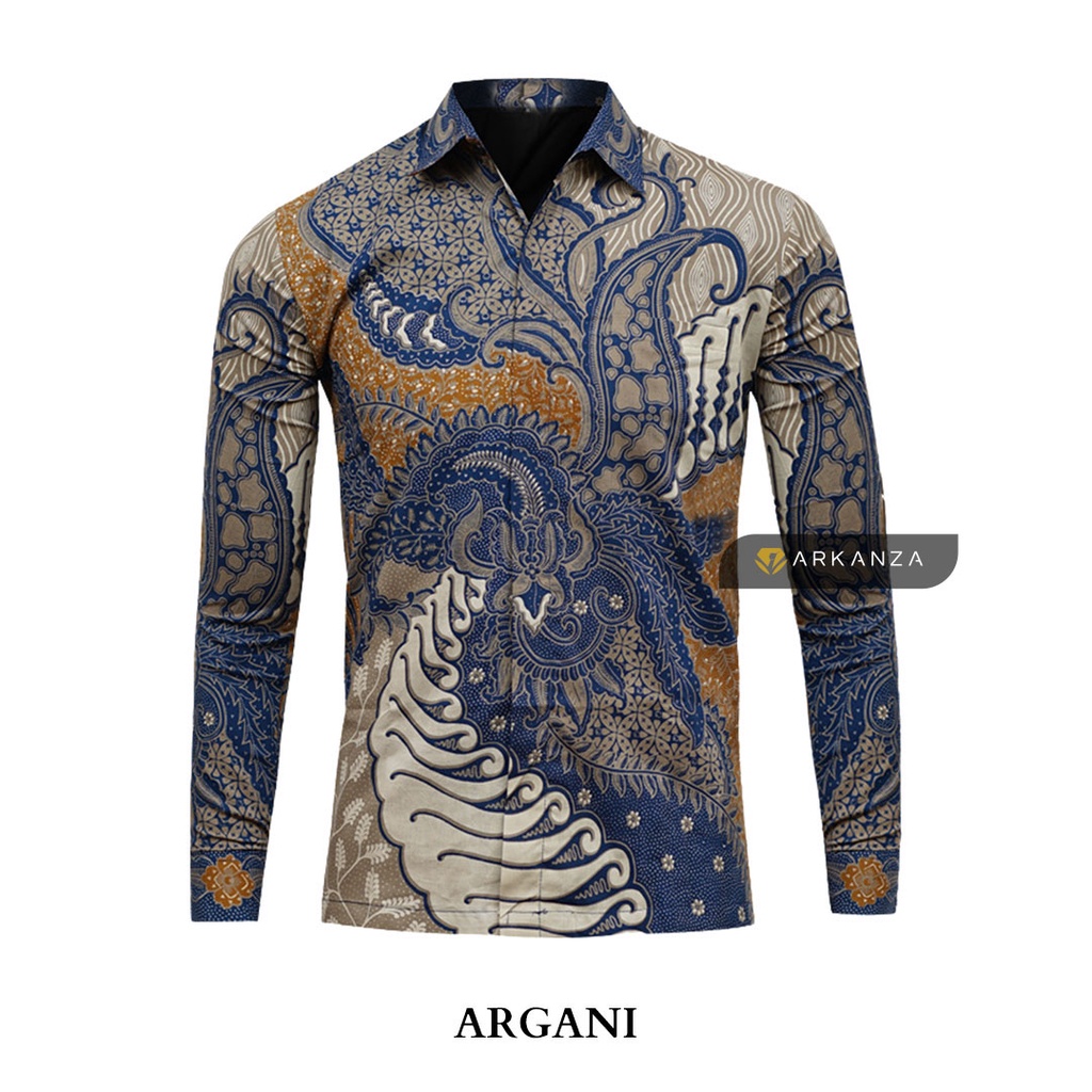 BEST SELLER BATIK ARKANZA Kemeja Batik Pria Casual Lengan Panjang Slim Fit Premium