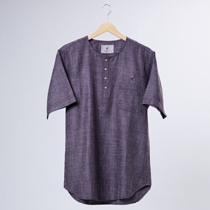 Baju Koko Kemeja Koko Kemko Taliv Lengan pendek Ungu Tua ST015
