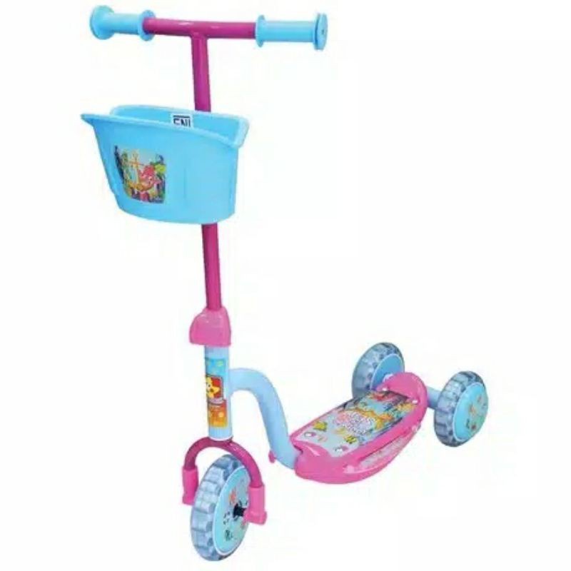 PMB S-01 Mainan Anak Skuter Roda 3 PINK BIRU Sensor Musik Lampu PMB S01