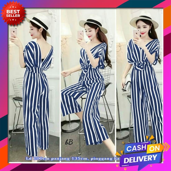 Gks - Baju Jumpsuit Playsuit Wanita / Baju Kodok Import Army Serut Tali Fwg - Jumsuit Monna / Jumpsu
