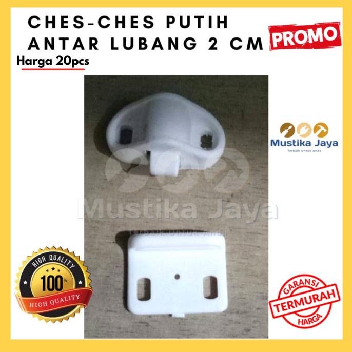 Klip Pintu Lemari Ches Ches Putih 2 Cm Plastik Murah Bukan Engsel Kaca stock ready