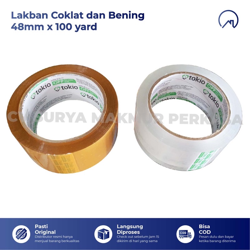 

Lakban Bening Cokelat TOKIO 48mm 100 Yard / Lakban Transparan Cokelat 48mm x 100yard