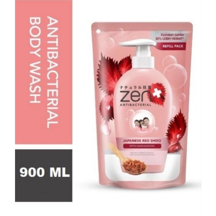 Jual ZEN ANTI BODY WASH BACTERIAL RED SHISO WITH SANDALWOOD 900ML