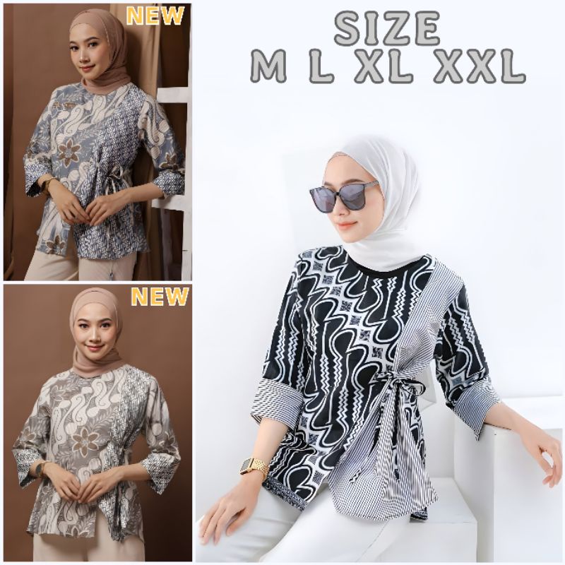 BAJU BATIK WANITA MODERN MONALISA GENES M,L,XL asli PEKALONGAN