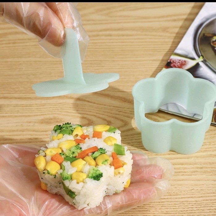 WARNA BARU Cetakan Nasi Onigiri Sushi Bento DIY Bentuk Kartun Lucu