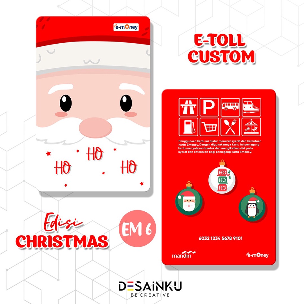 EMONEY / FLAZZ / TAP CASH / BRIZZI Edisi Natal / E-Toll Custom / E-Toll Merry Christmas / kado natal