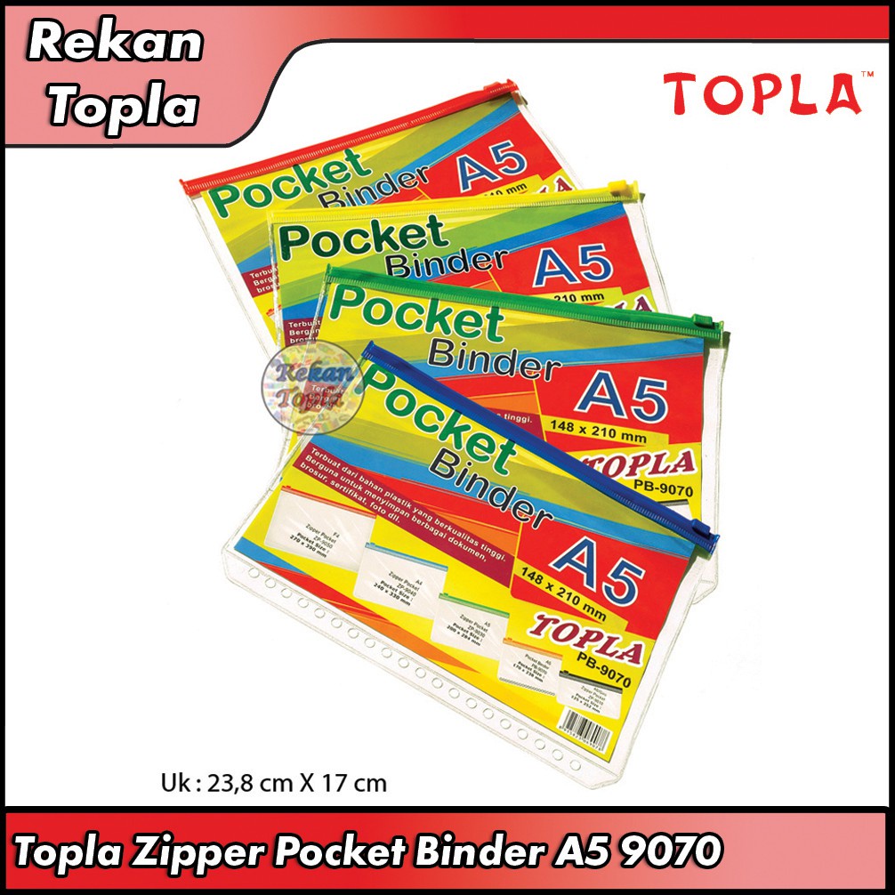 

Binder Pocket A5 / 20 Lubang / Zipper Pocket Binder A5 / Zipper Pocket Binder