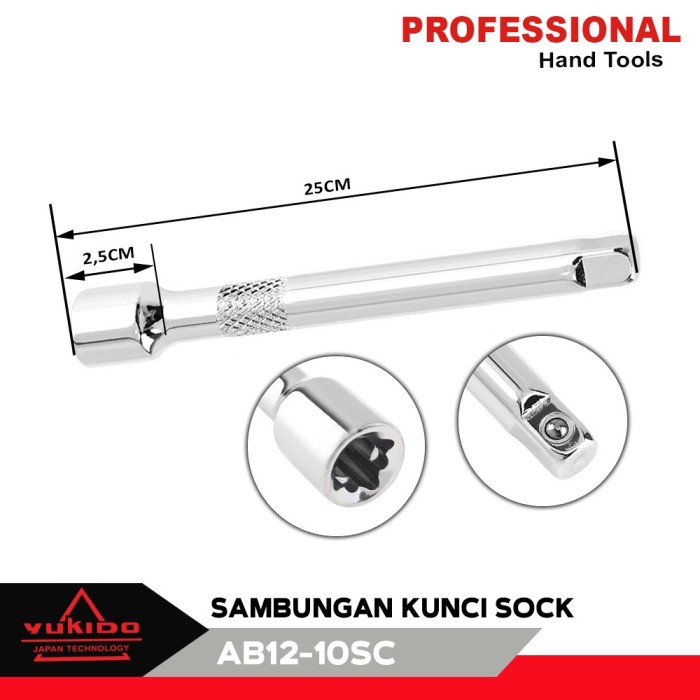 Pemanjang Gagang Sock 1/2&quot; inch DR. / Sambungan Kunci Mata Soket / Socket Extension Bar Yukido