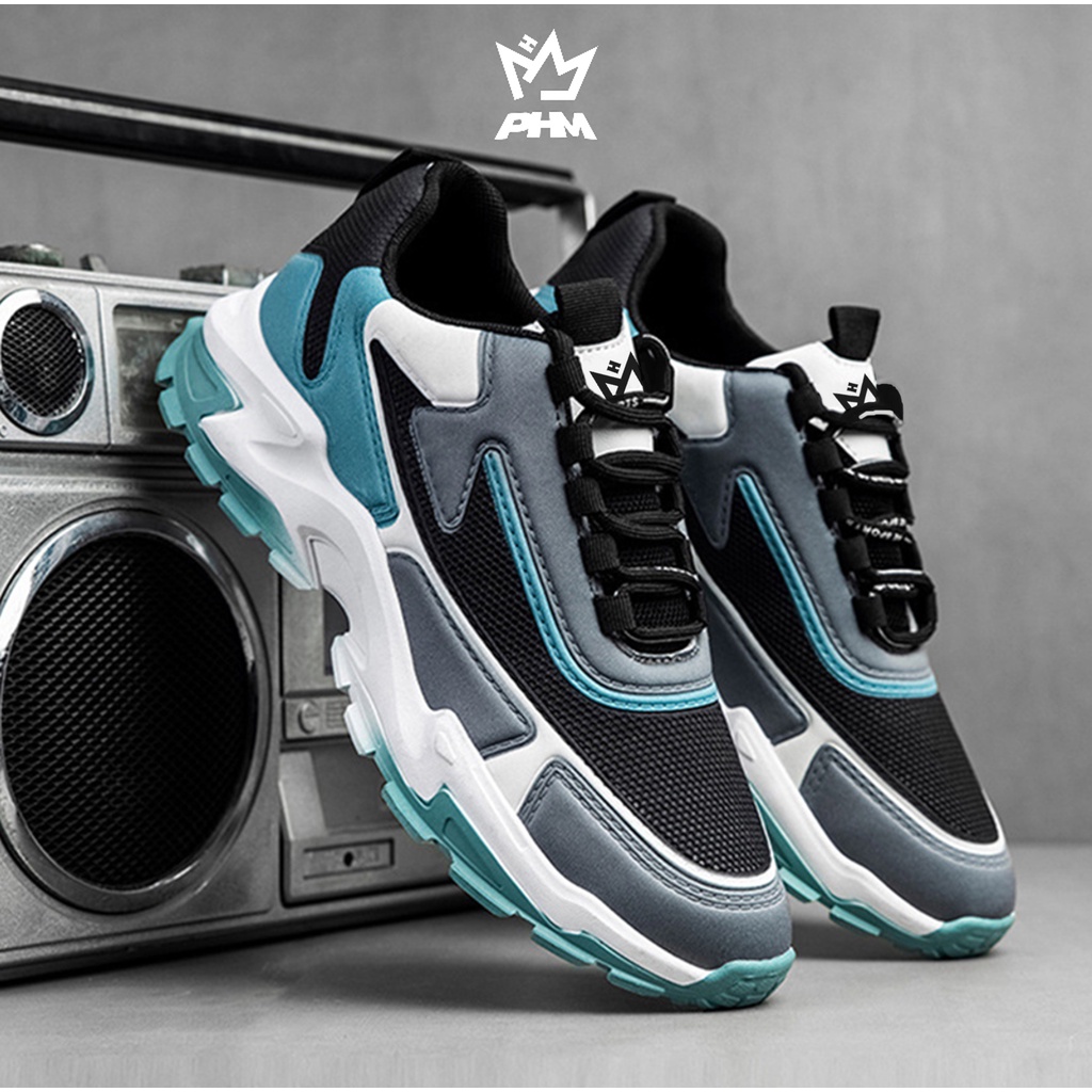 PHM Sepatu Sneakers Pria Olahraga Sport Shoes Casual Running Zelos Biru Tosca