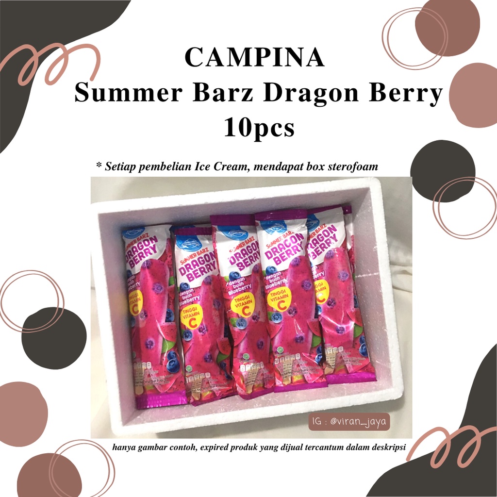 

Ice Campina Summer Barz Dragon Berry 10 Pcs + Foambox - Es Krim