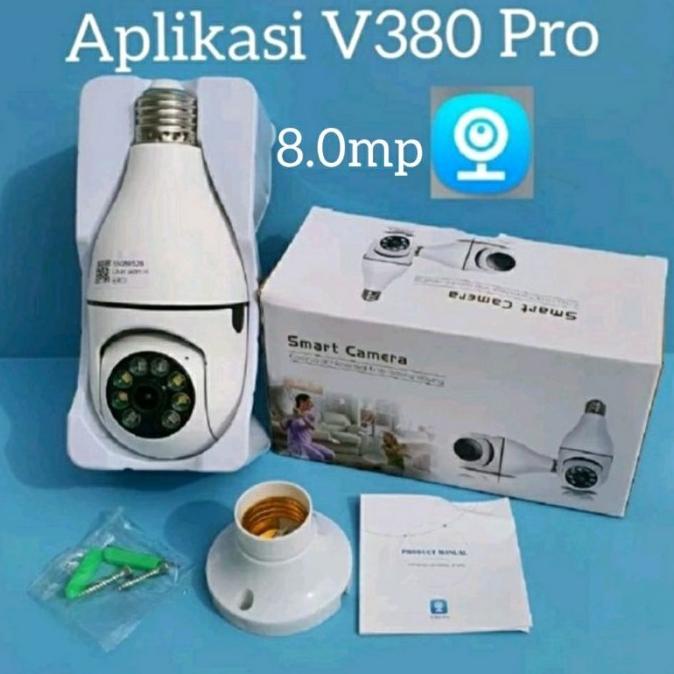 kamera cctv lampu ip wireless panorama 360 bohlam