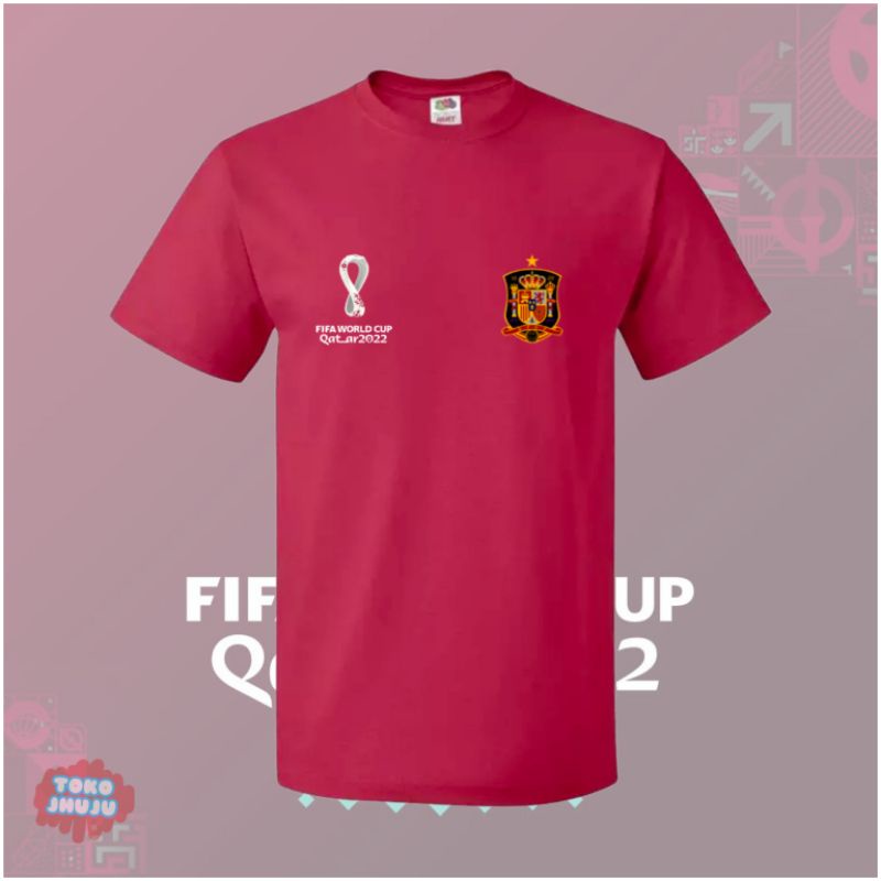 Baju Kaos Piala Dunia World Cup 2022 Team Spain DEPAN BELAKANG