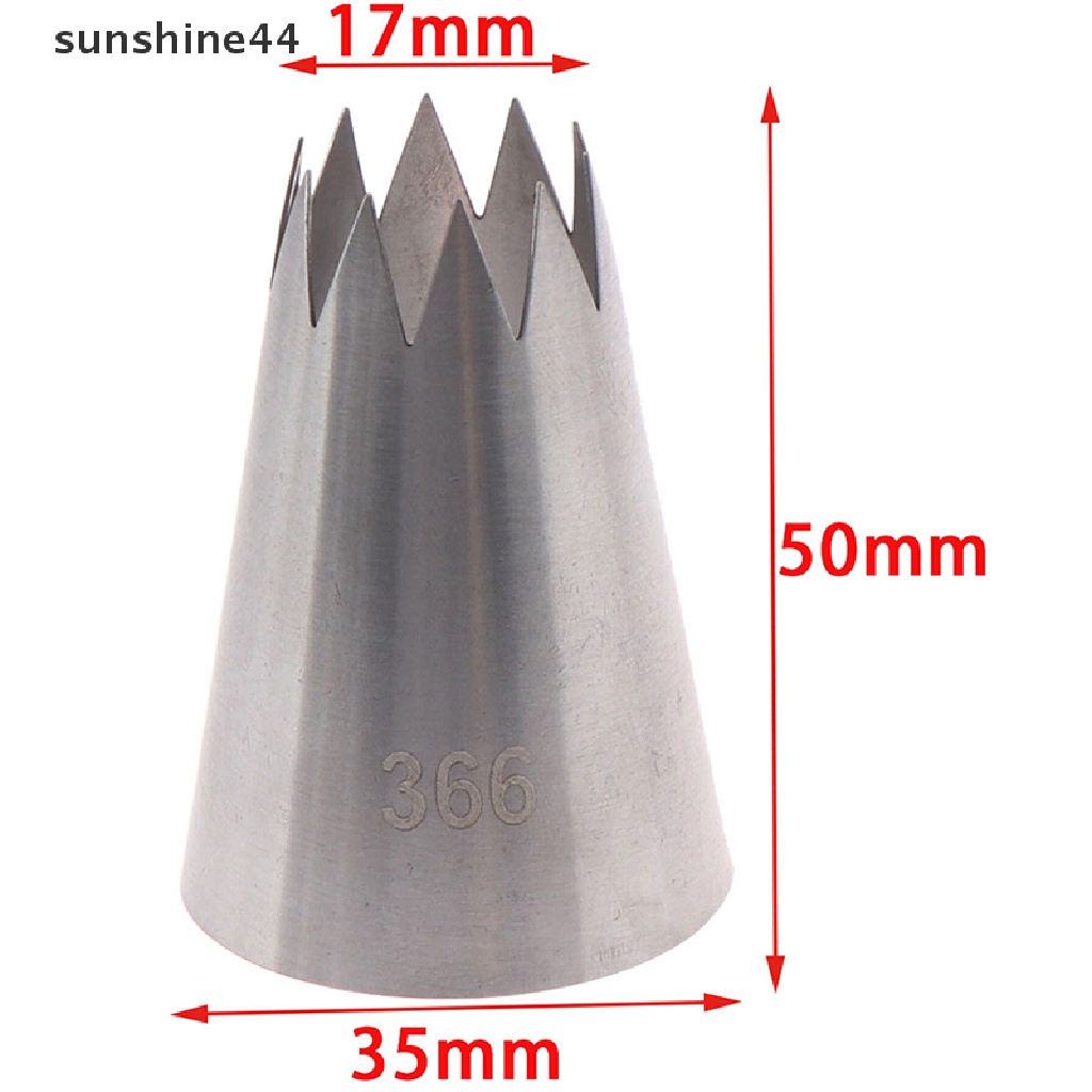 Sunshine Mai Fu 366# Alat nozzle Pipa Krim Kue Kering Model 10 Gigi Lurus Besar Bahan stainless steel 304