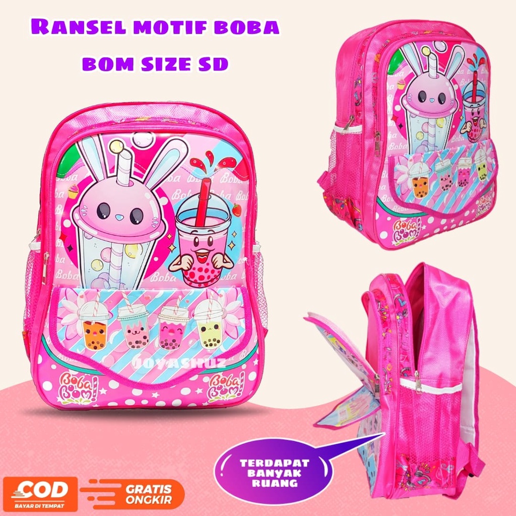 Tas Sekolah Anak Perempuan Gratis Botol Minum - Ransel Anak Karakter Boba, BTe21, Little Pony - Tas Sekolah BTe21 - Tas Boba  - Ransel Cantik - Tas Anak Murah Kualitas OK - Ransel Anak SD - Tas Gemas dan Trendi - Joyashuz