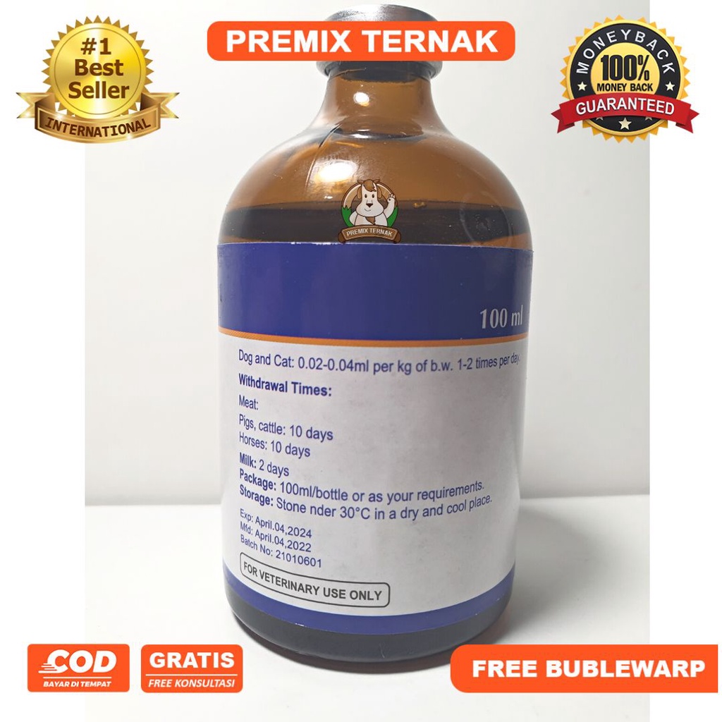 FLUNIXIN Injeksi 5% 100ml | obat hewan bengkak pincang obat Analgesik obat Anti Nyeri Anti Piretik obat anti meriang Anti Inflamasi anti Radang, Anti Racun | GLOBE VET