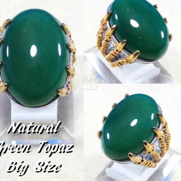 CINCIN BATU AKIK NATURAL GREEN TOPAZ HIJAU - 7