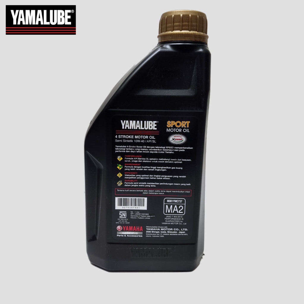 Oli Yamalube Sport 10W-40 API SJ JASO MA2 1 Liter