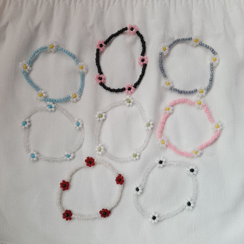 [B24] PRE ORDER! DAISY(Part 2)| Gelang | Bunga Daisy | Gelang manik | Bracelet flower beads | Gelang Idol Kpop | Korean ring | Cincin manik