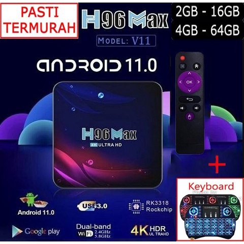 Tv Box 4K Tv Box Android 11 H96 Max 4Gb 64Gb 16Gb Bluetooth Mira Dual Wifi 2G